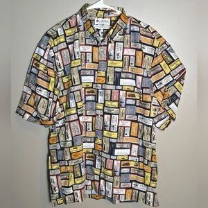 Men's Vintage Columbia 90's Fishing Short Sleeve 100% Cotton Button Up, Size Med